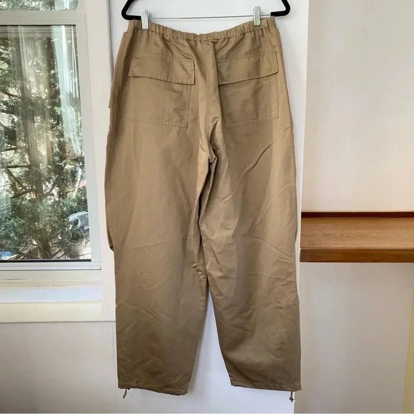 NWT The Row Antica Pant Parachute Cargo Utility Wide Leg Cotton Silk Taupe 8 - Picture 10 of 17